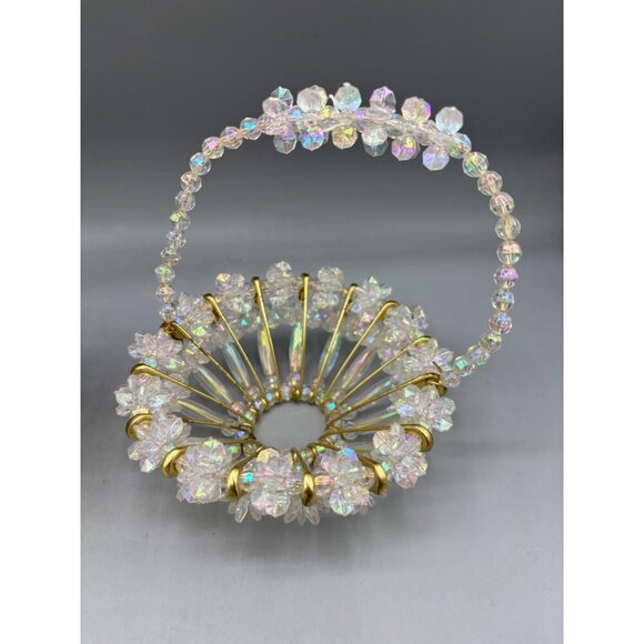 Vtg Beaded Safety Pin Art Decorative Baskets Lamp Shade Set Of 3 - Picture 4 of 8